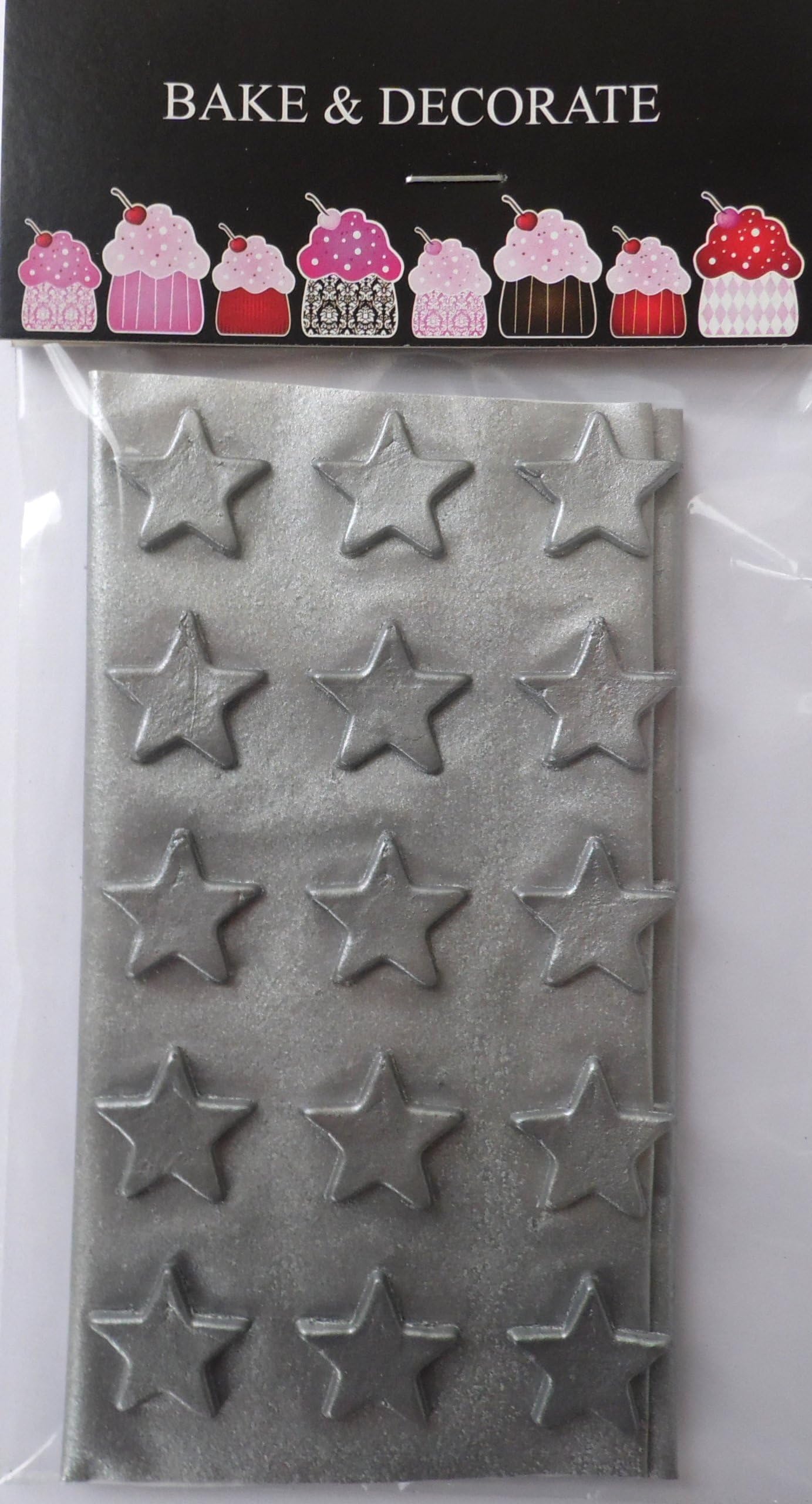 Bake & Decorate - 45 Edible Silver Sugar Stars