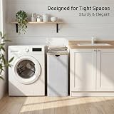 efluky 100L Large Laundry Basket with Lid Bamboo Handles Beige view 6