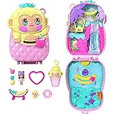 Polly Pocket Dolls &amp; Playset, Pineapple Monkey Compact | Travel Toy with 1 Micro Doll, Pet, Hammock, Fruit Themed Accessories​​​