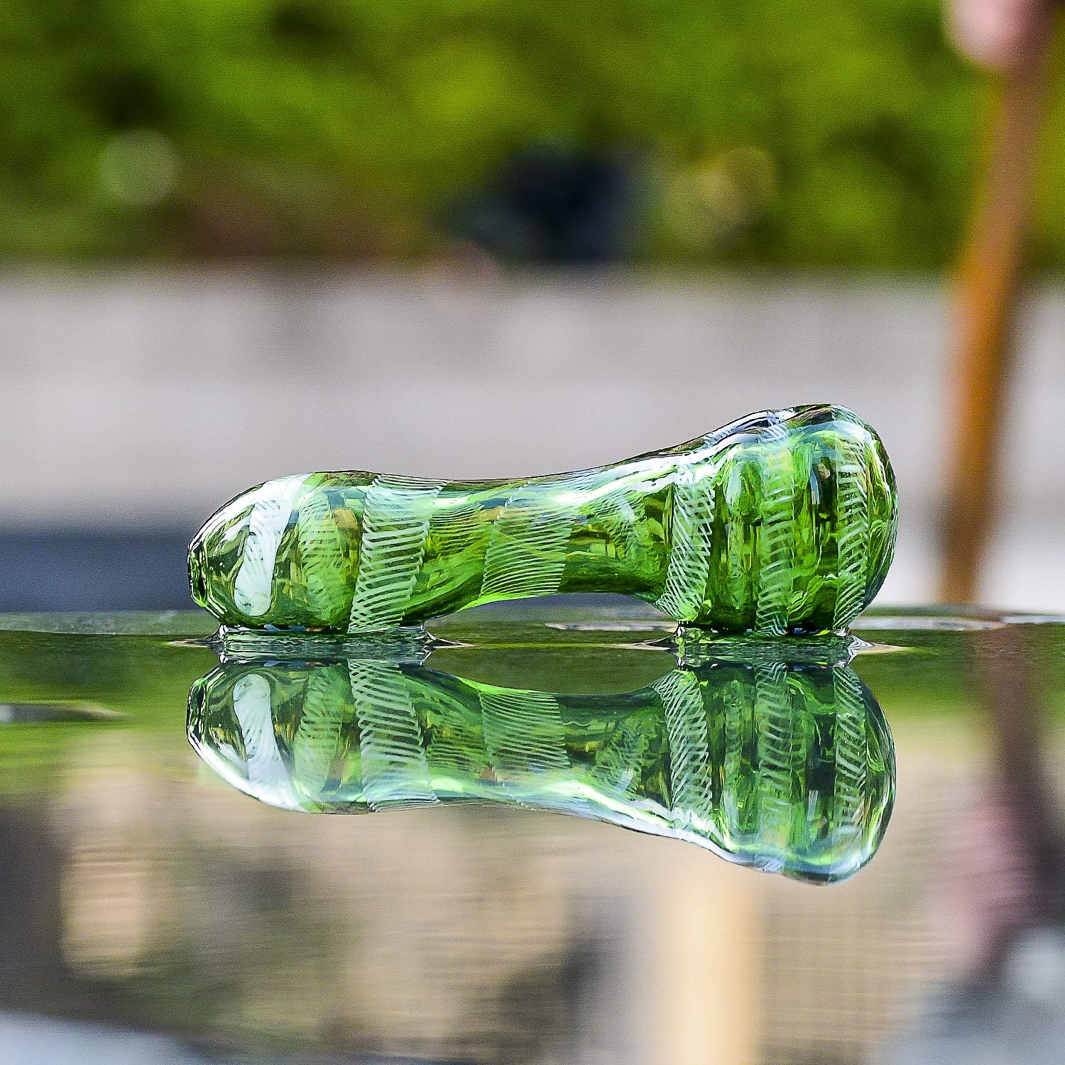 4 Inches Ice Green New Style Portable Art Collection Cute Pipe (Spiral Striped Green)
