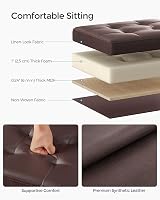 SONGMICS Storage Ottoman Foldable Foot Rest 31x41x31 cm Chestnut Brown LSF100K52 view 3