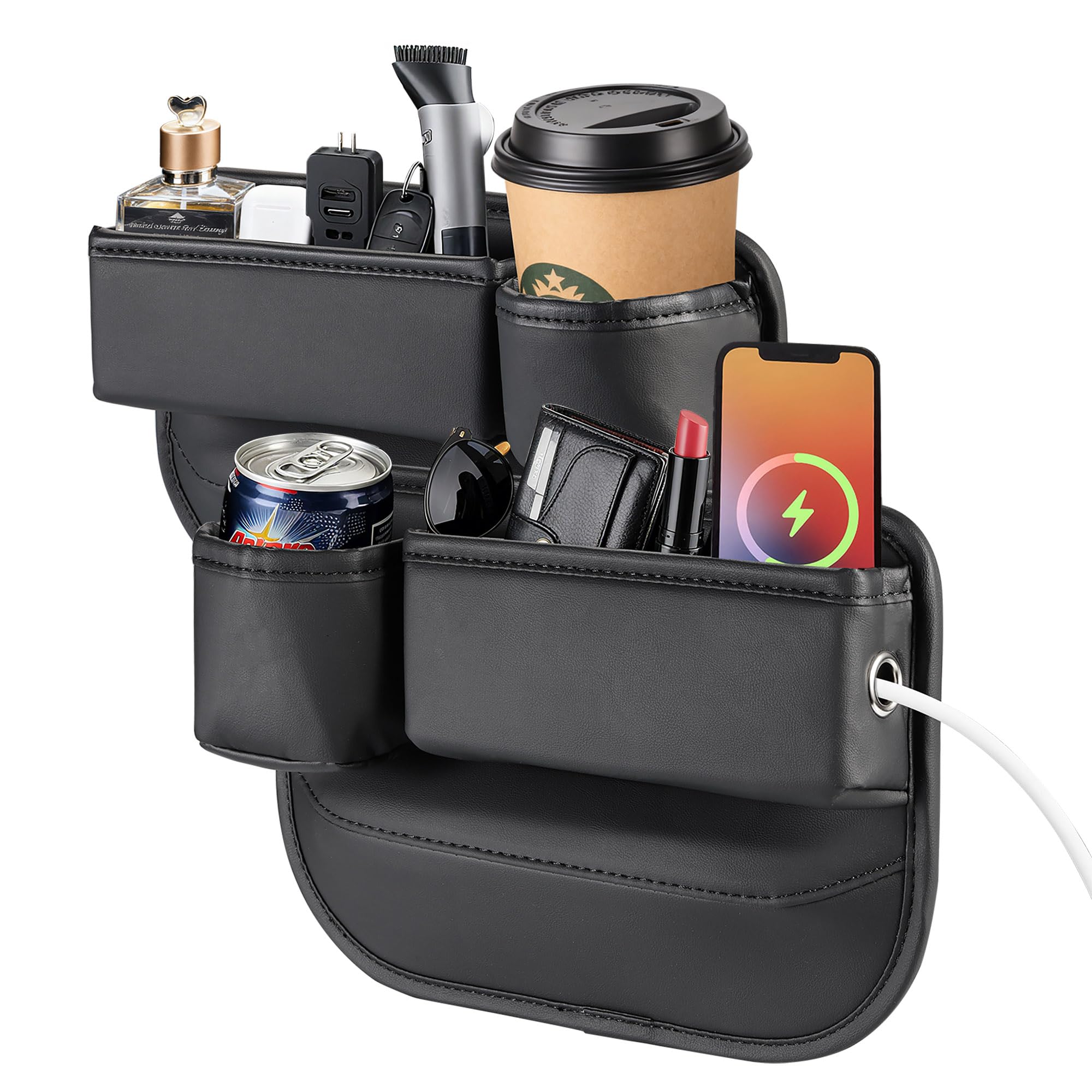 Photo 1 of OUEST 2 Packs Car Seat Gap Filler Organizer, Car Seat Gap Storage Box with Cup Holder for Phone Drinks Glasses Keys