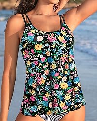 Womens Flowy Tankini Tops Only - Modest Bathing
