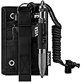 IronSeals Tactical ID Card Holder Hook & Loop Patch Badge Holder Detachable Quick Rip-Away Badge Holder with Key Ring and Adjustable Neck Lanyard