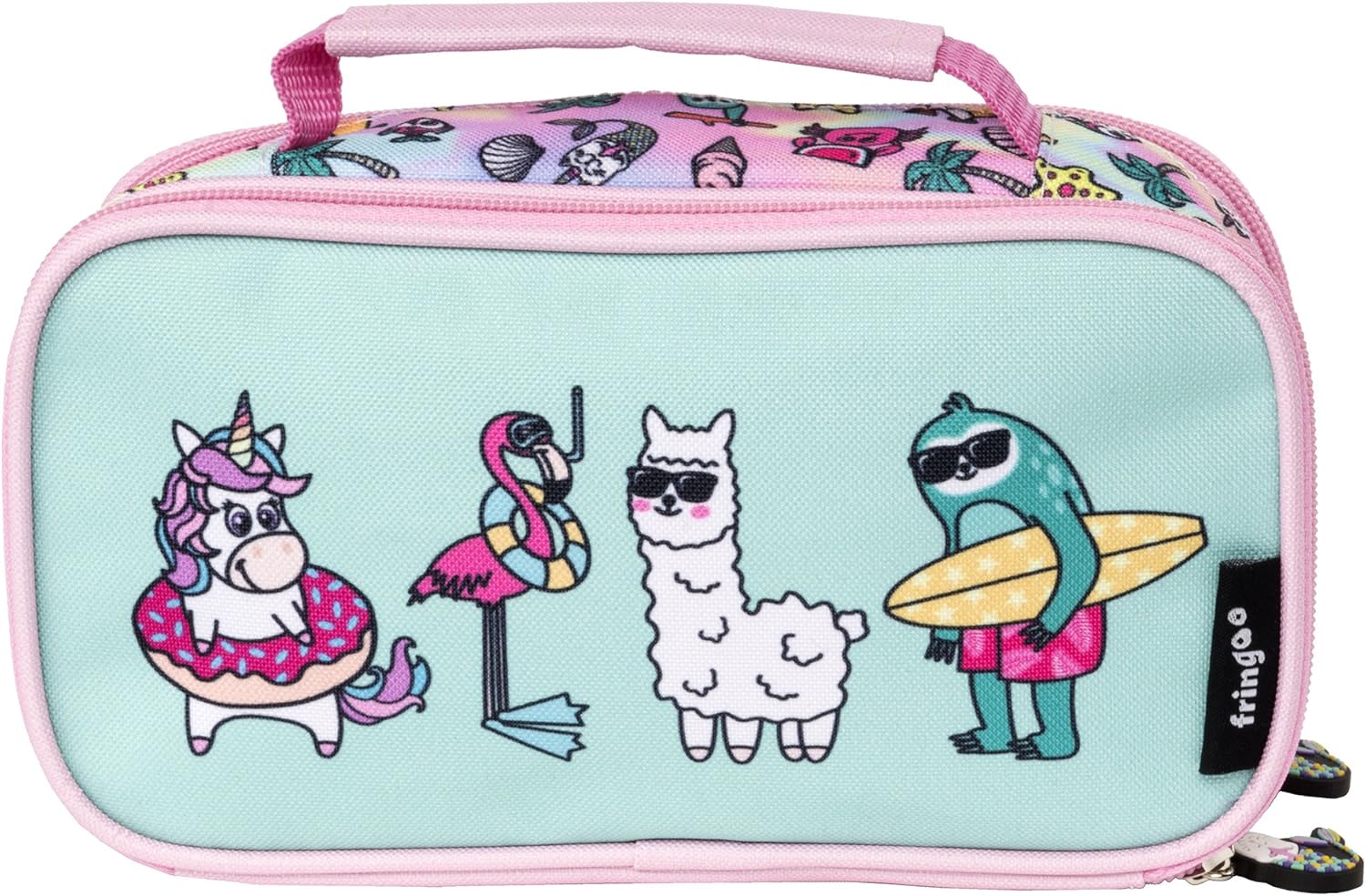 Fringoo, Kids Pencil Case, Two Compartment, Large Pencil Case for Kids and Teens, Stationery Organiser with Handle - Image 3