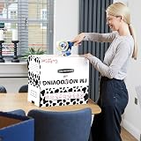 Bankers Box 10 Strong Moving Boxes 43L Large 51x29x29cm with Handles Cow Print view 9