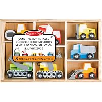 Melissa & Doug Véhicules De La Ville En Bois – 9 Voitures & Camions Jouets – Camion Pompier, Ambulance, Bus… – Jeu Éducatif 3+ Ans