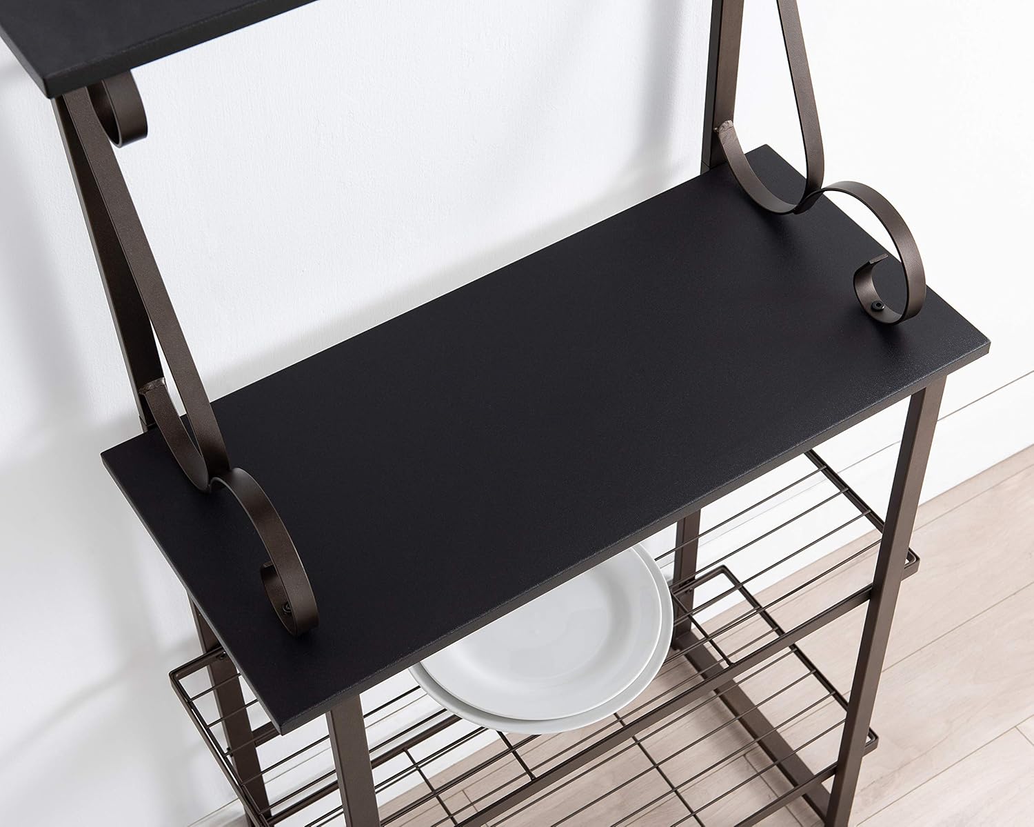 Kings Brand Furniture - Covington Metal Kitchen Baker’s Rack, Pewter - Standing Baker's Racks
