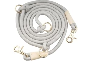 LUCPAWZ 8.5ft Multifunctional Hands Free Nylon Rope Waist Dog Leash, Adjustable Shoulder Crossbody Walking Lead