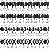 72 Pack Badge Reels Retractable Badge Holders with Clip Key Ring Liubeili Name ID Badge Clips Keychain for Nurse Doctor Employee Worker, Black