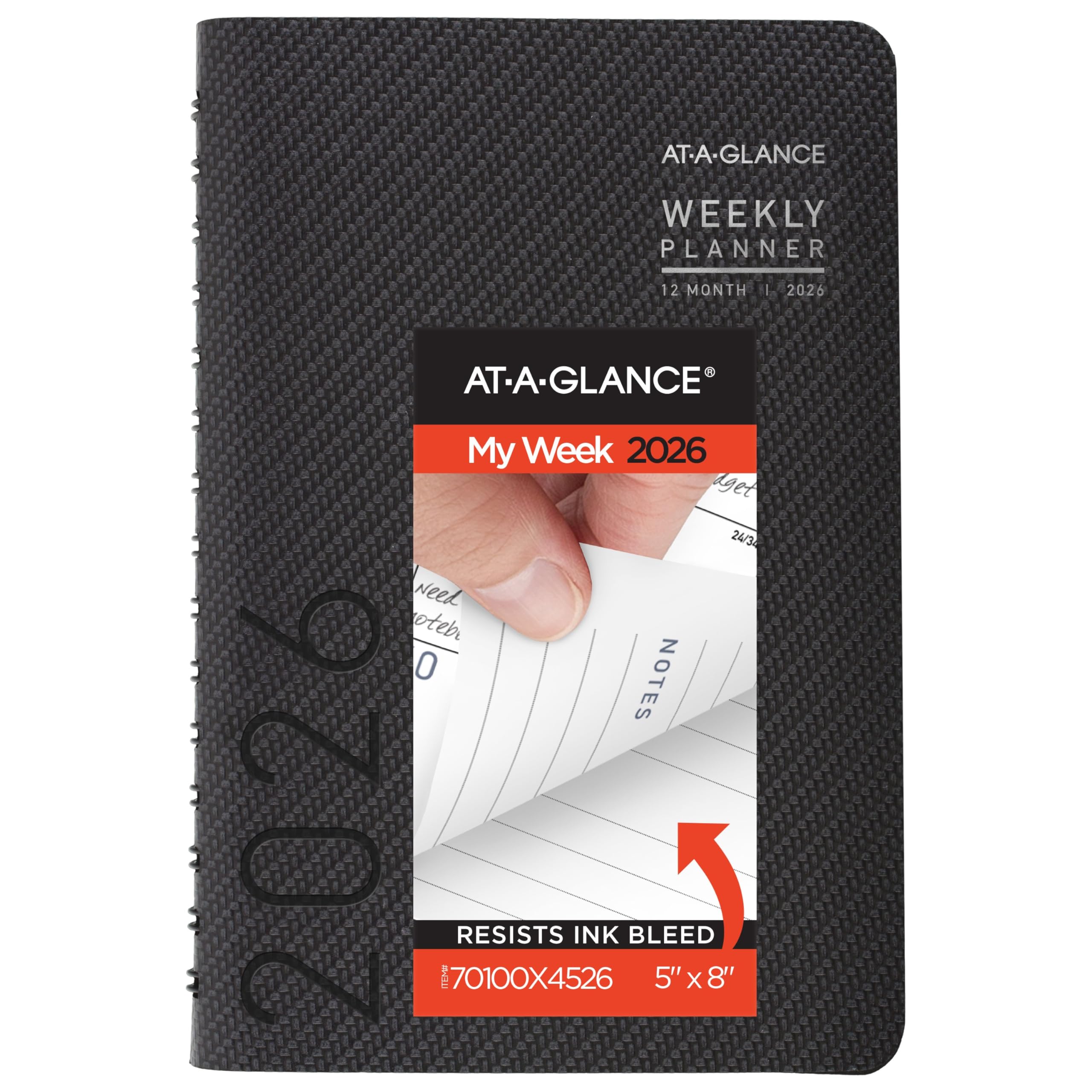 Photo 1 of AT-A-GLANCE 2026 Planner, Weekly & Monthly, 5" x 8", Small, Contemporary, Charcoal (70100X4526)
