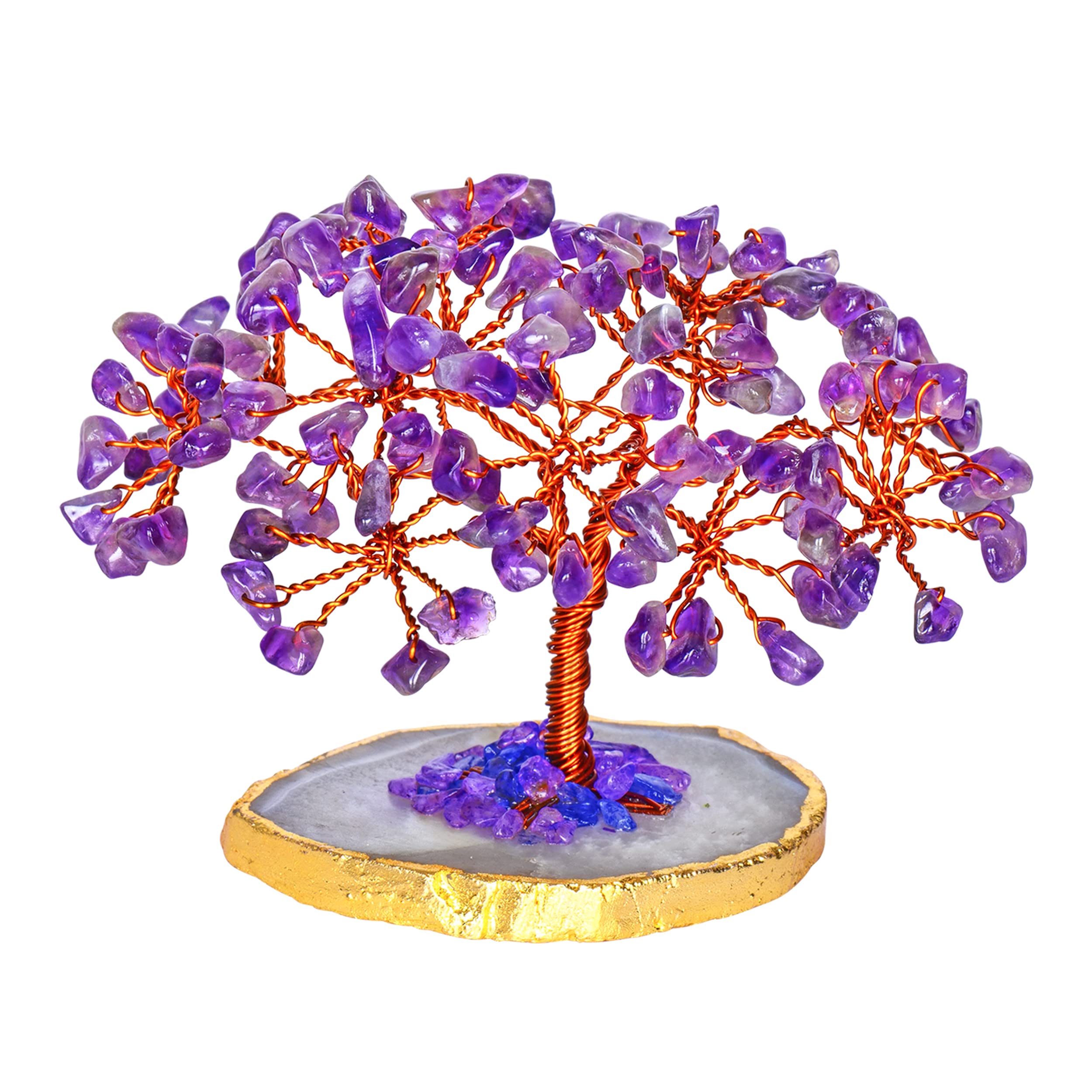 Amethyst Crystal - Good Luck and Chakra Gemstones - Bonsai Trees - Feng Shui Tree - Meditation Accessories - Good Luck Gifts