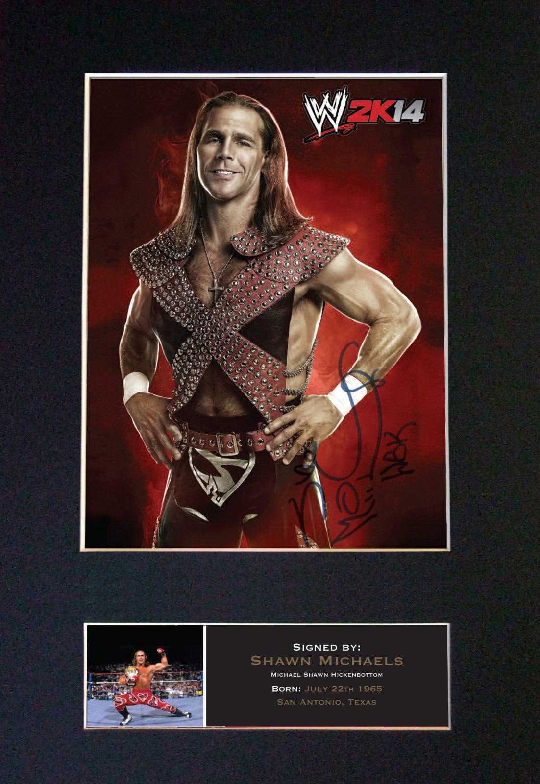 SHAWN MICHAELS HBK WWE Signed Autograph Mounted Photo Repro A4 Print no502 (Un-framed)