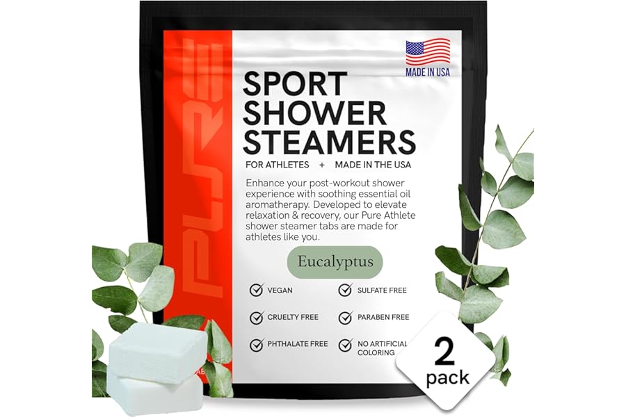 Sport Shower Steamers – Made in USA with Natural Eucalyptus Essential Oil, Aromatherapy, Stress and Sinus Relief, Muscle Recovery for Athletes, Best Christmas Stocking Stuffers for Runners