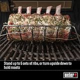 Weber Premium Rib Holder Roaster Basket 2-in-1 BBQ Grill Stainless Steel Silver view 3