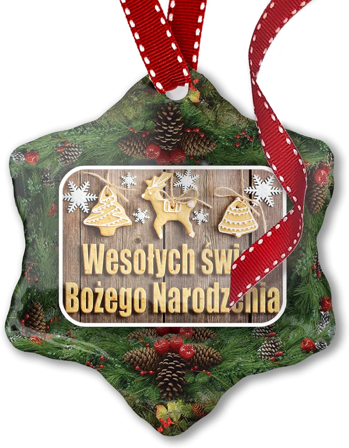 Amazon Com Neonblond Christmas Ornament Merry Christmas In Polish