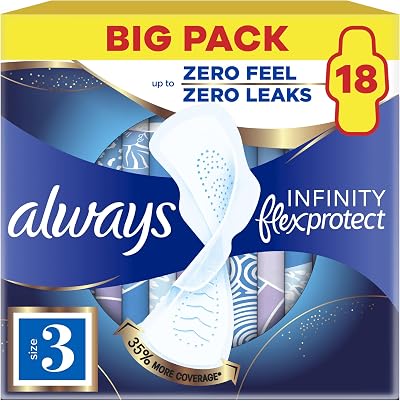 Always Infinity FlexProtect Night Pads Size 3 with Wings 18pk