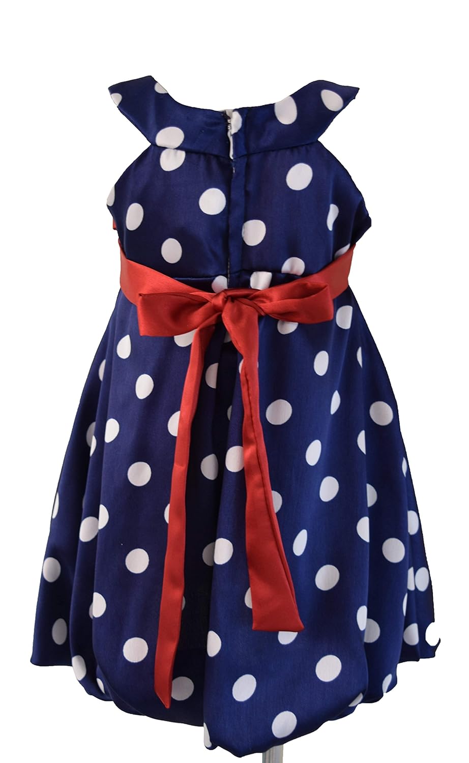 blue white spotted dress