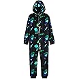 Minecraft Boys Fleece Hooded One-Piece Pajamas, Warm Fleece Hooded Loungewear Suit for Boys - Gifts for Gamers