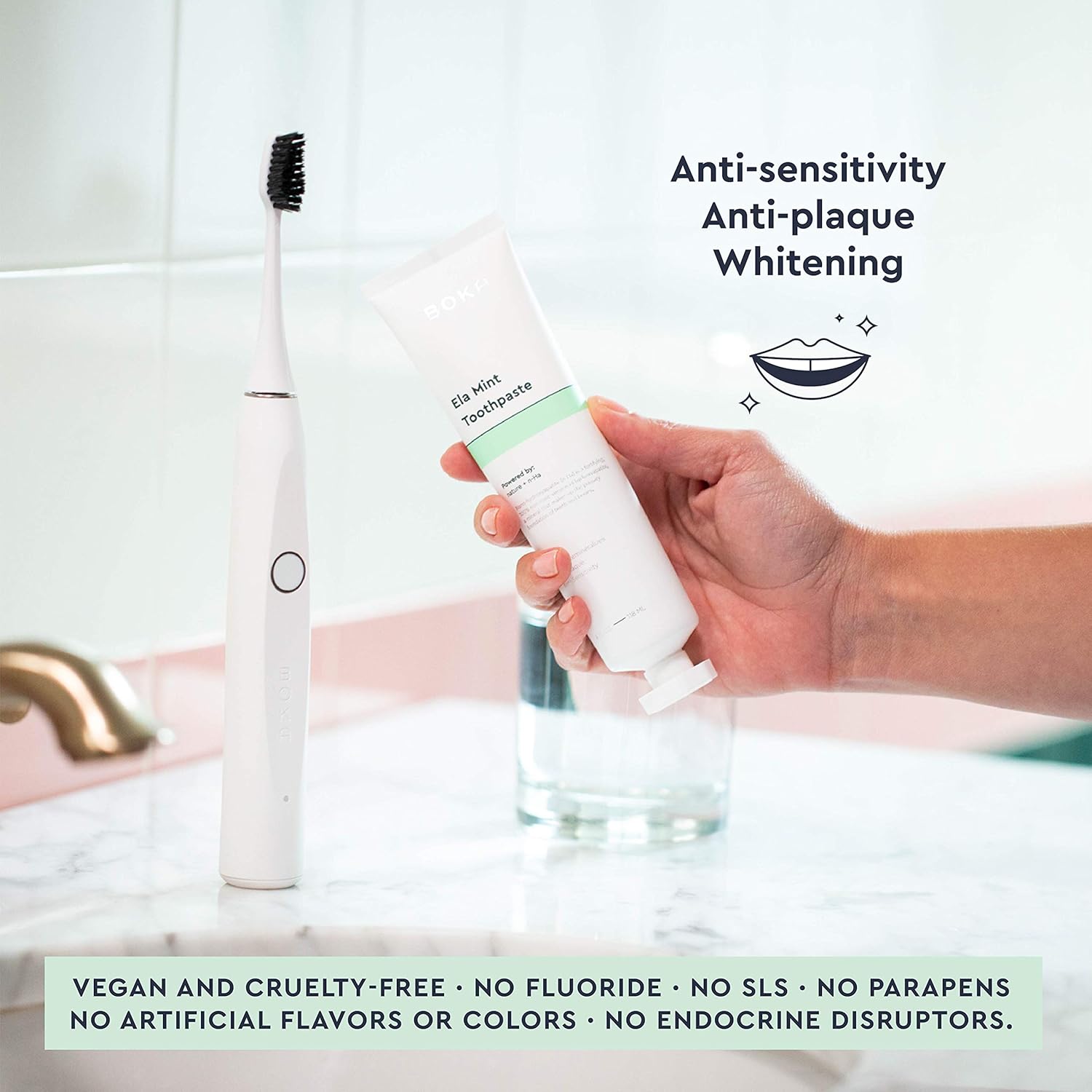 Boka Ela Mint Natural Toothpaste - Nano-Hydroxyapatite for Remineralizing and Sensitivity, Fluoride-Free I Dentist Recommended, Made in USA I 4oz : Beauty