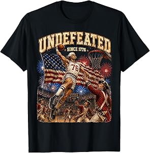 Founding Father Undefeat 1776 National Champs Basketball USA T-Shirt