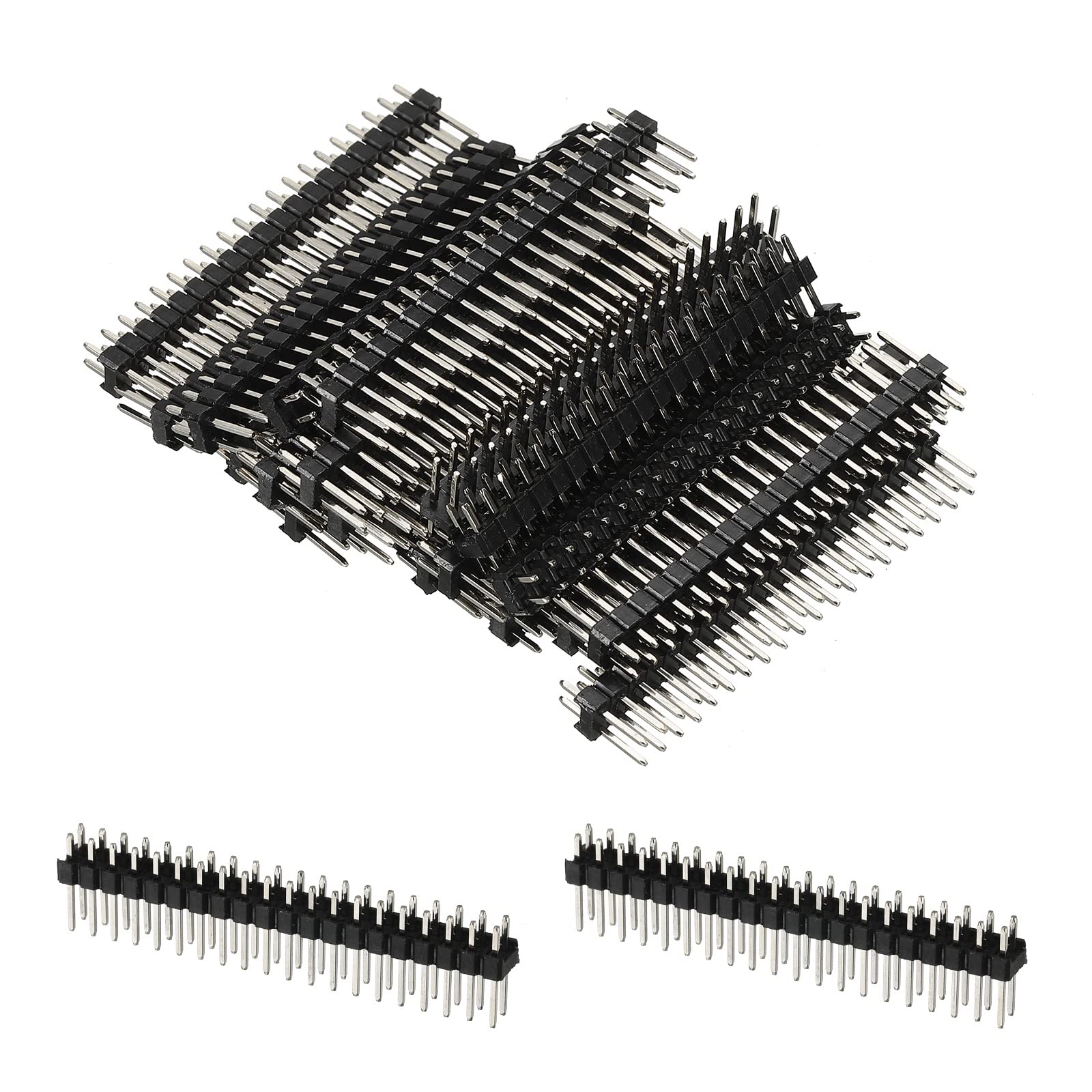 PATIKIL Straight Pin Header DIP Double Row 20 Pin 2.54mm Pitch Gold Plated for PCB Pack of 20