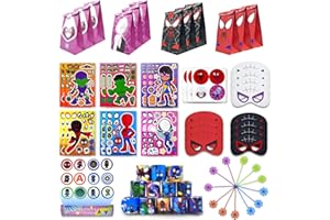 72PCS Spider Birthday party Favors, Superhero party themed supplies, party themed decorations, including various gifts.