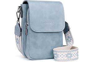 POIUGOYA Small Crossbody Bags for Women Trendy,Leather Triple Compartment Cell Phone Crossbody Wallet Purses with Card Slots