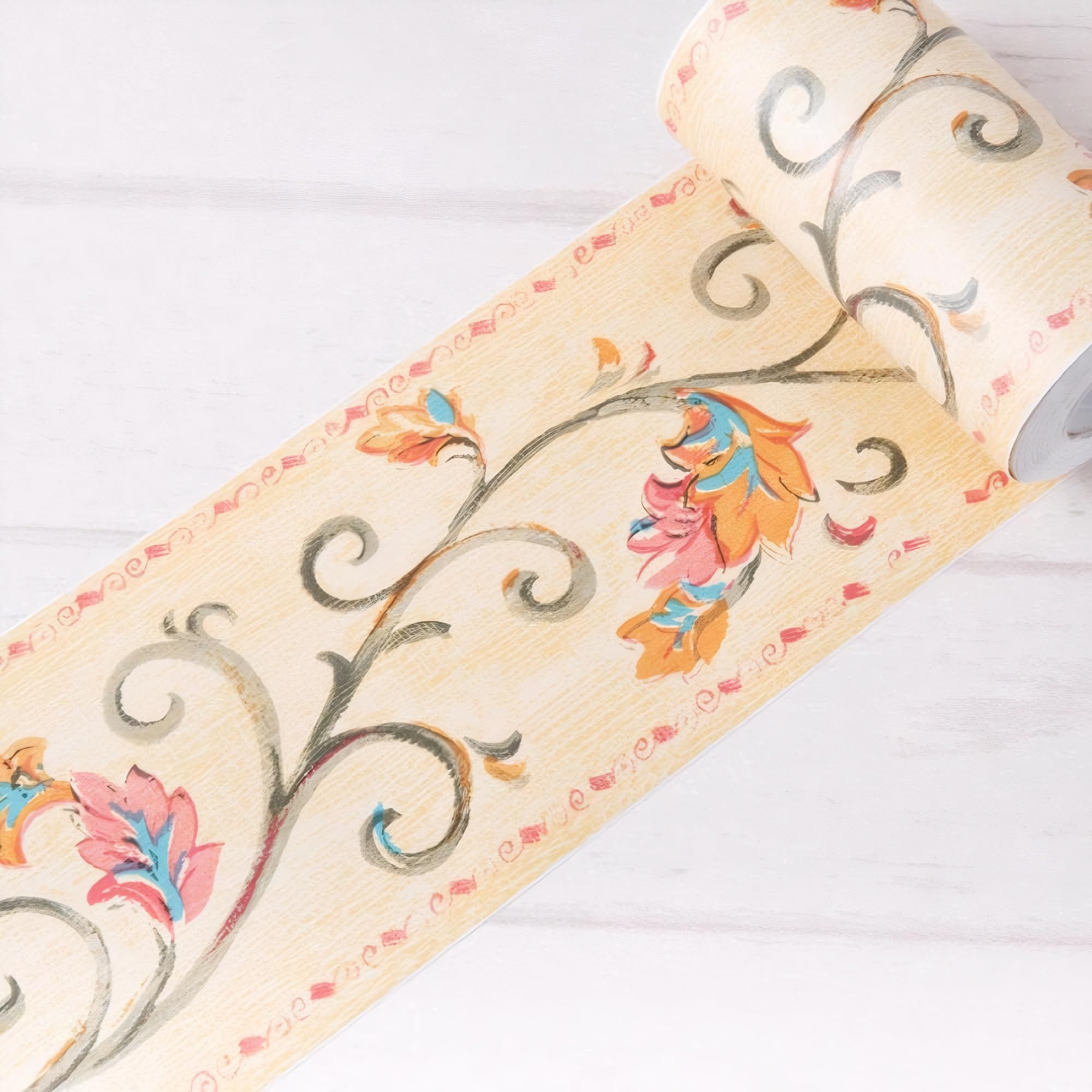 Dostear Wallpaper Mirror Borders for Bathroom Peel and Stick Classroom Bulletin Board Borders Boho Paper for Classroom Trim Sets Yellow Lines 10.6 X 1000cm