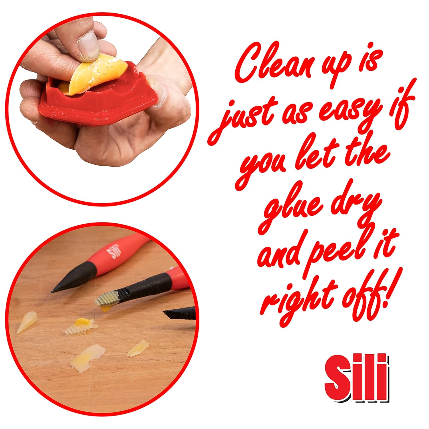 Sili Glue Pod and 3 Sili Micro Glue Brushes with Multi Purpose Sealable Lid/Glue Brush Holder • Fine Tip • Chiseled Tip and Flat Tapered Tip Brushes for Arts • Crafts • Models and Woodworking: Industrial & Scientific
