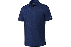 ZITY Men's Golf Shirts Short Sleeve Polo Moisture Wicking Performance Print Pattern Poloshirt for Men UPF50+ Casual T-Shirt
