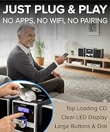 Denver MCA-230 Mini HiFi System CD Player with Speakers, FM Radio, Clock view 3