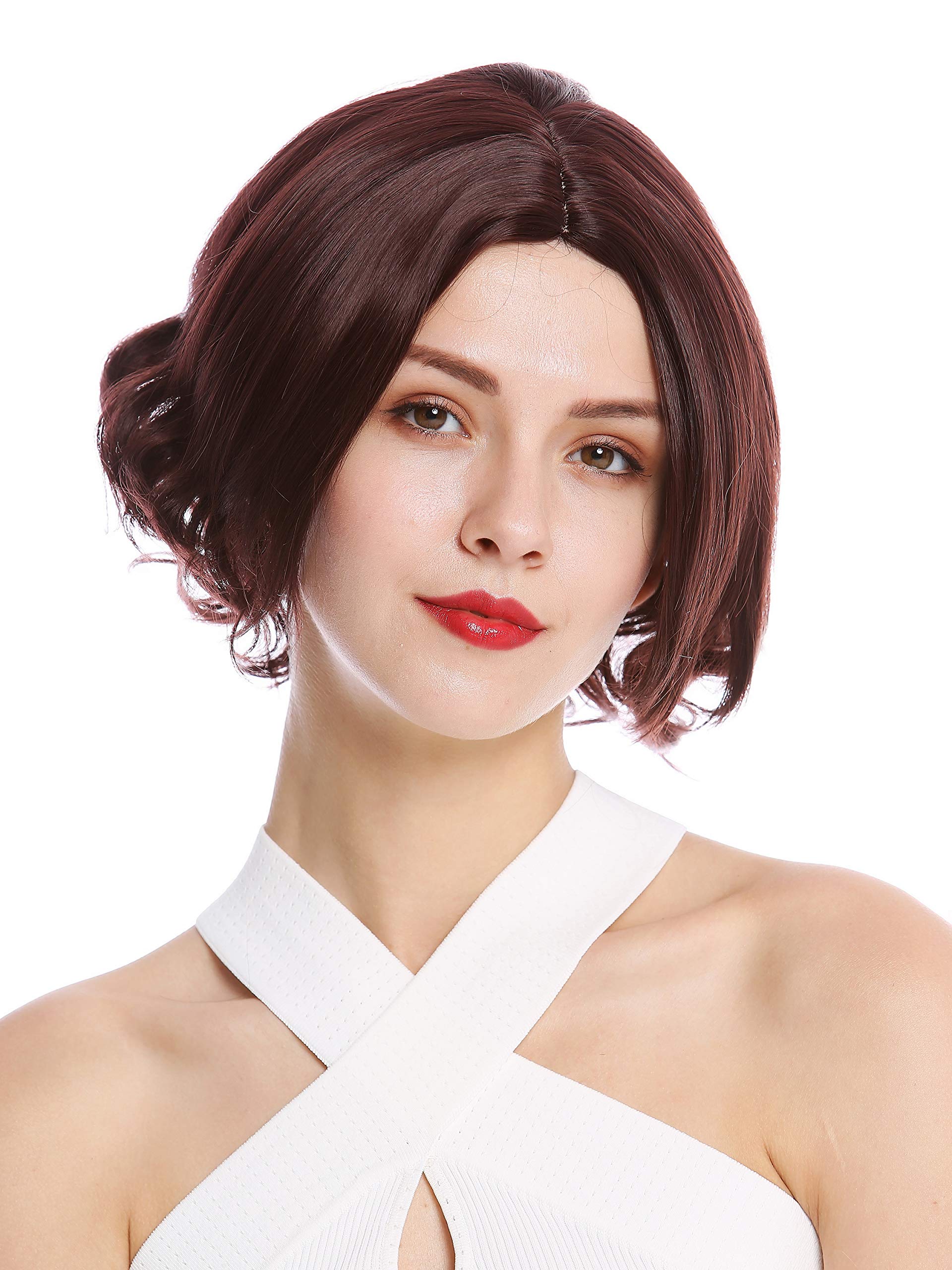 WIG ME UP - YZF-4359-M33X Lady Quality Wig short Longbob Bob middle parting wavy mahogany brown auburn