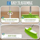 TDBS Soft Broom Indoor Sweeping Brush with Stainless Steel Handle Green view 6