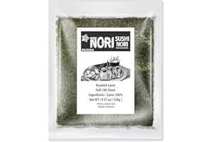 KIMNORI Sushi Nori Seaweed Sheets – 100 Full Size Yaki Roasted Rolls Wraps Resealable Bag 100% Natural Laver Fresh Premium Restaurant Quality 260 Gram 9.17 Ounce 김 のり 海苔 紫菜