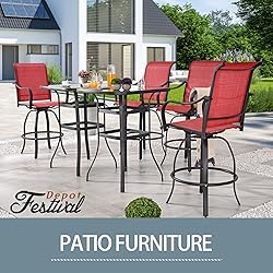Festival Depot 6pcs Patio Dining Set Bar Height