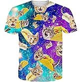 RAISEVERN Unisex Summer T-Shirts Crewneck Cool Short Sleeve Funny Graphic Print Top Casual Tees