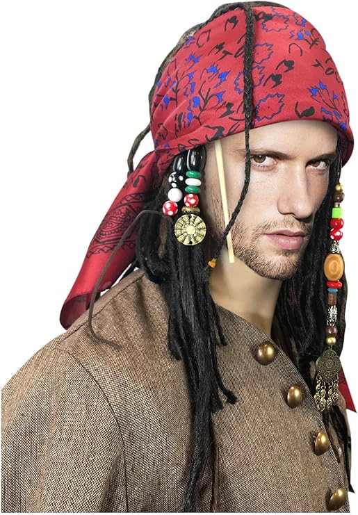 costumebase Exact Wig w/Bandana Dreadlock DLX Jack Sparrow Costume