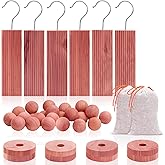 Homode Cedar Blocks for Clothes Storage, Cedar Wood Chips and Balls for Closets and Drawers, Fresh Scented Sachets, 40 Pack