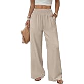 Sampeel Wide Leg Pants Woman High Waist Trousers with Pockets Casual Lounge