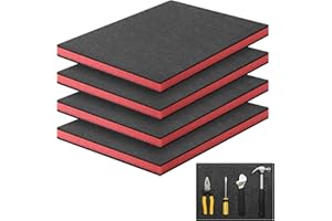 Storystore Tool Box Foam 16 x 12 x 1 inch, 4 Packs Cuttable Foam Inserts for Cases, Polyurethane Storage Sheets, Toolbox Organizer for Drawer Liner Storage Tool Shadow