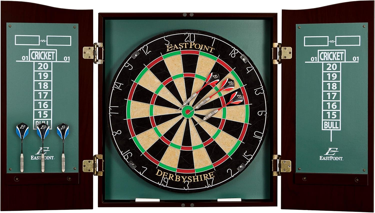 EastPoint Sports Belmont Bristle Dartboard and Cabinet Set - Features Easy Assembly - Complete with All Accessories : Sports & Outdoors