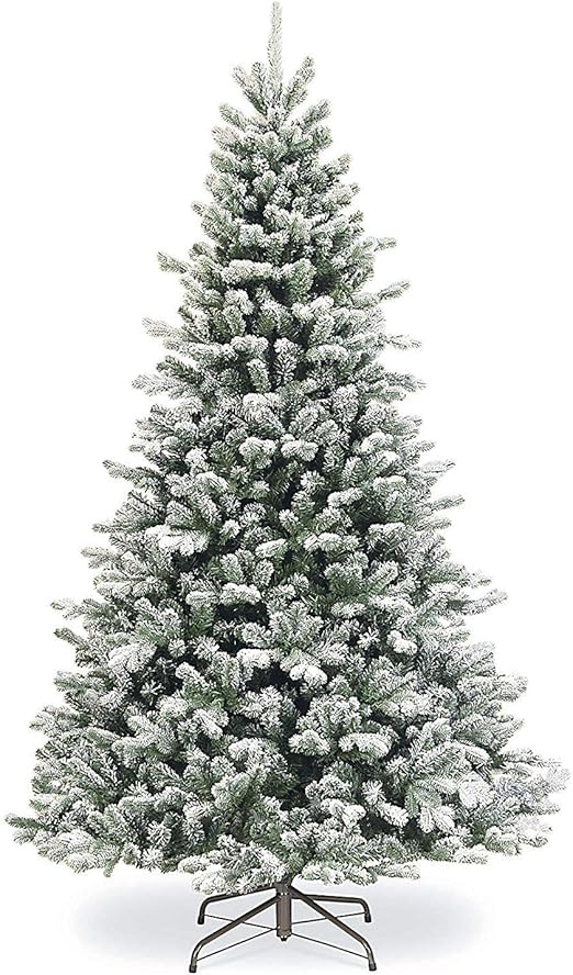 Amazon Com Sparks Flocked Artificial Christmas Tree 7 5 Ft Unlit Beautiful Crafted Flocked Snow Tree With1500 Branch Tips Perfect Holiday Flocked Snow Christmas Tree Home Kitchen