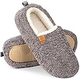 EverFoams Women’s Soft Curly Full Slippers Memory Foam Lightweight House Shoes Cozy Loafer with Polar Fleece Lining