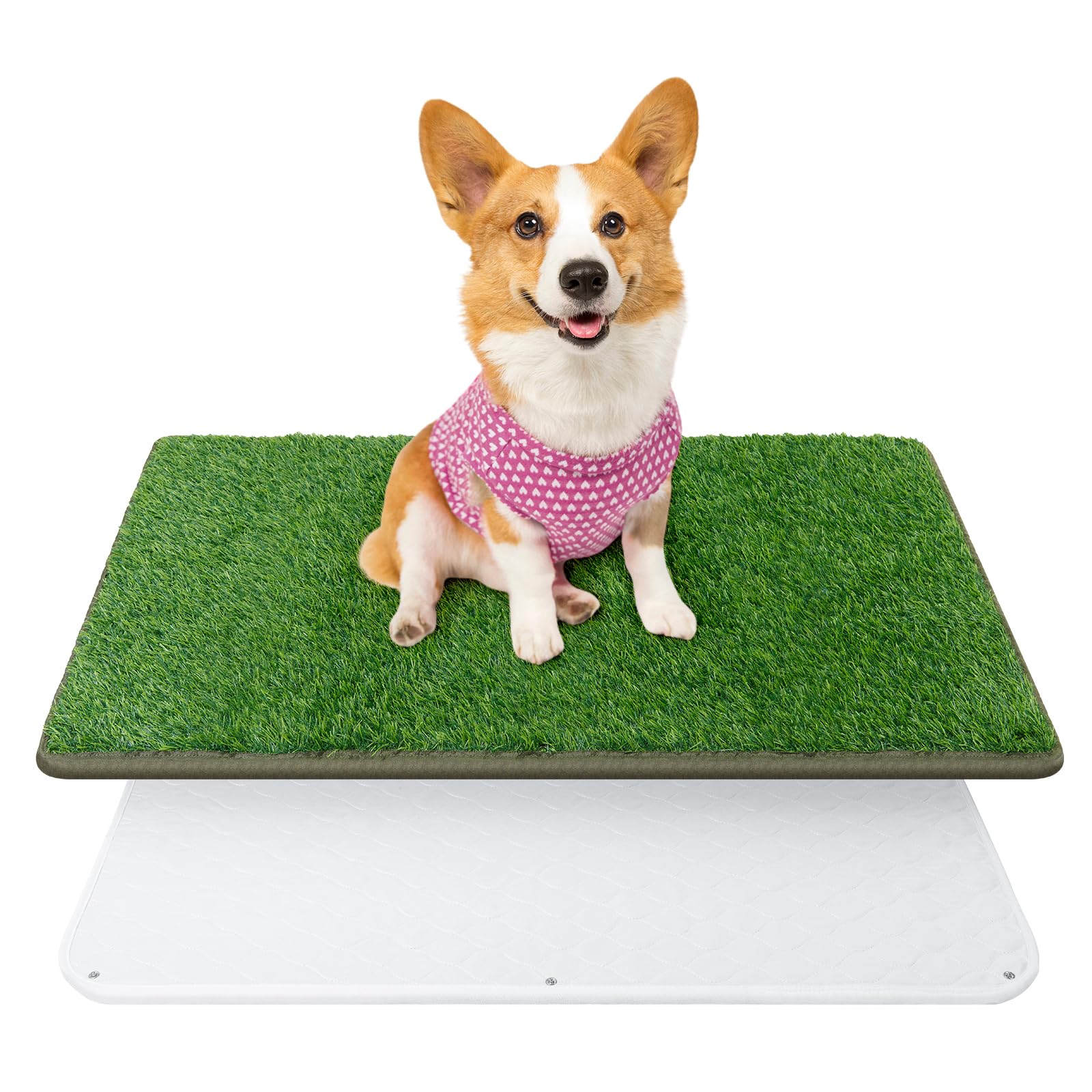 Artificial Grass for Dogs With Reusable Puppy Pad, Dog Toilet Mat Potty Training Pads, Washable Grass Pee Pad (46x71cm)