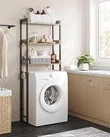 VASAGLE Over-The-Toilet Rack 3-Tier Greige Black BTS002B02 Space-Saving Storage view 4