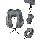 Members Only Grey Travel Neck Pillow - Plane Neck Pillow for Sleeping on Long Flights and Car Rides - Travel Accessories