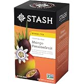 Stash Tea Mango Passionfruit Herbal Tea, 20 Count Box of Tea Bags Individually Wrapped in Foil, Sweet Fruity Caffeine Free Herbal Tisane, Drink Hot or Iced