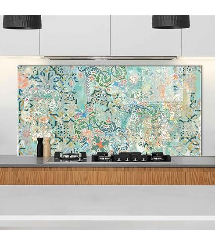 Tempered Glass Kitchen Backsplash - 33.5" X 20" Stove Splash Guard, Cutting Board & Wall Decor - View #9