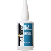 GluBoost Fill n&rsquo; Finish Pro Formula &ndash; Self-Leveling, Flexible, Clear Wood Filler for Cracks, Dings, and Repairs &ndash; Interior Pore and Wood Grain Filler for Finishing and Repair &ndash; 2 oz Solution